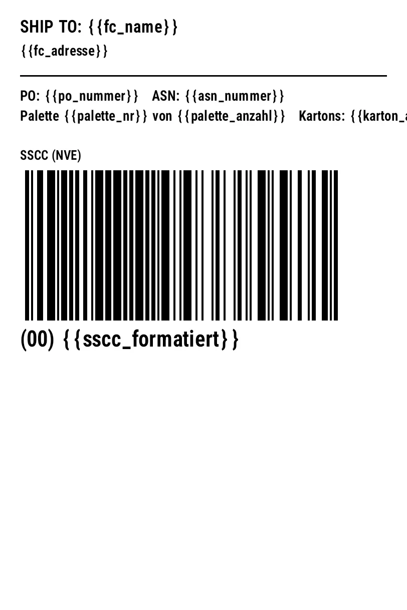 ZPL preview: Amazon pallet label: LTL/FTL shipments, SSCC and GS1-128 in ZPL