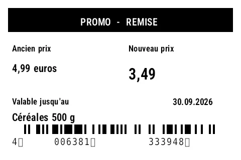 Aperçu de Étiquette promotion / prix spécial