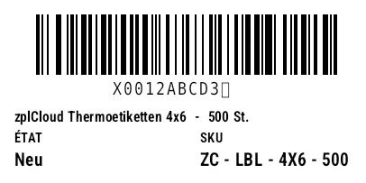 Aperçu de Étiquette Amazon FNSKU