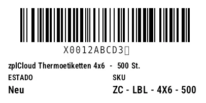 Prévia de Etiqueta Amazon FNSKU
