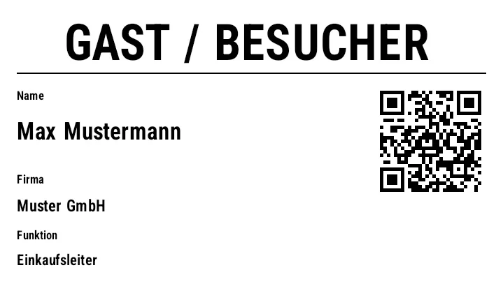 Vorschau von Namens-/Besucherschild