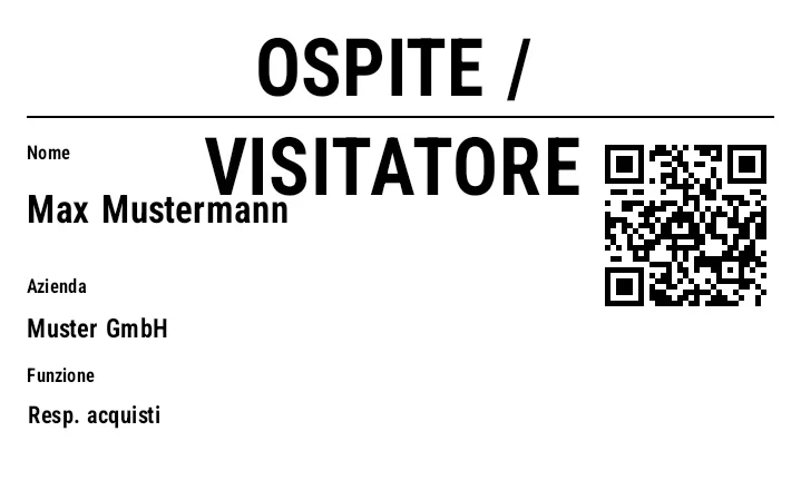 Anteprima di Targhetta nome/visitatore