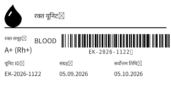 पूर्वावलोकन: रक्त यूनिट लेबल