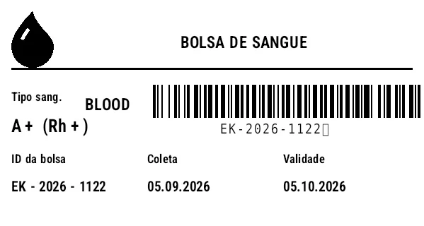 Prévia de Etiqueta de bolsa de sangue