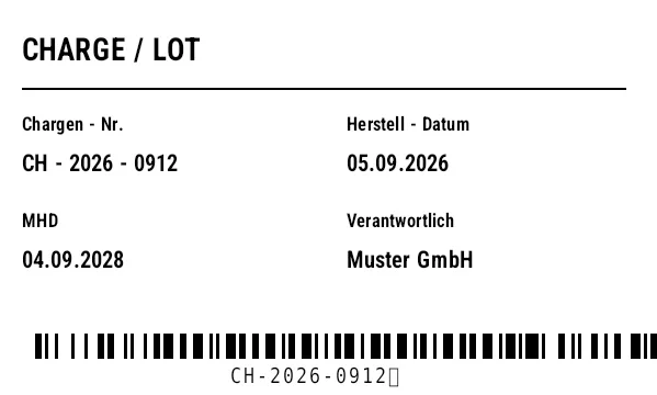 Vorschau von Chargen-/Lot-Etikett