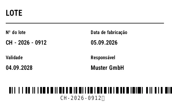 Prévia de Etiqueta de lote