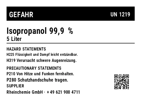 Preview of Chemical Label