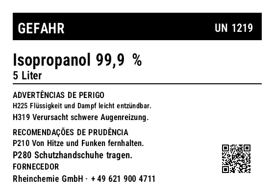 Prévia de Etiqueta química