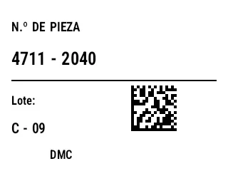 Vista previa de Etiqueta DataMatrix para piezas pequeñas