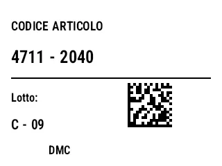 Anteprima di Etichetta DataMatrix per minuteria