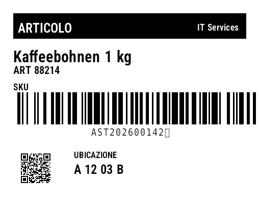 Anteprima di Etichetta codice a barre generica