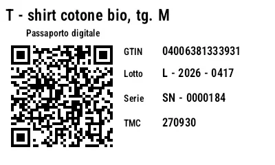 Anteprima di GS1 QR Code con passaporto digitale del prodotto (DPP)
