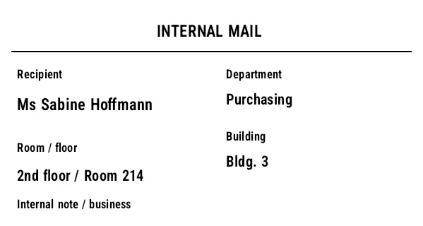 Preview of Internal Mail Label (Interoffice Mail)