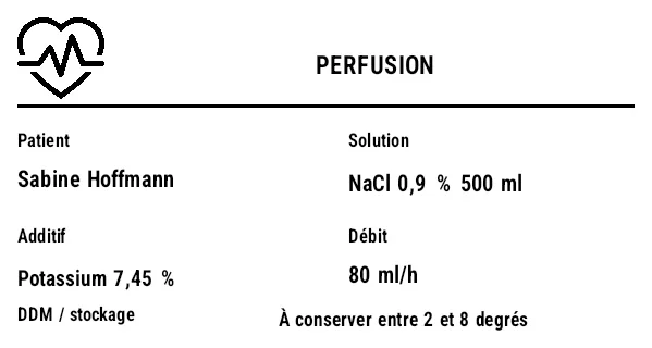 Aperçu de Étiquette de perfusion (poche i.v.)