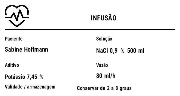 Prévia de Etiqueta de infusão (bolsa i.v.)