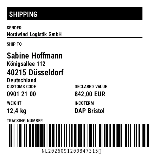 Preview of International Shipping