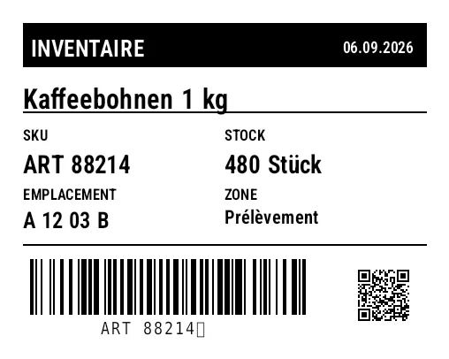 Aperçu de Étiquette d'inventaire