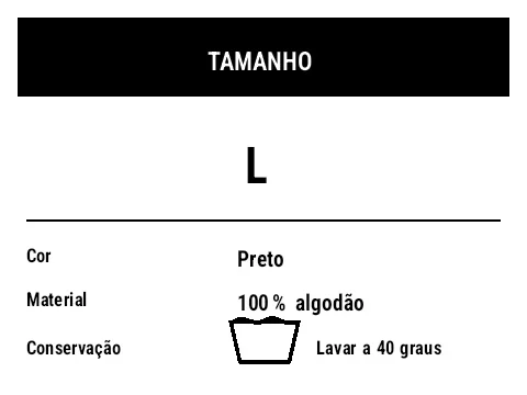 Prévia de Etiqueta de composição/tamanho