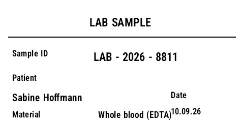 Preview of Laboratory Sample Label