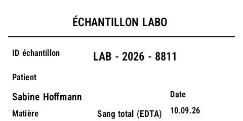 Aperçu de Étiquette d'échantillon de laboratoire