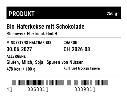 Vorschau von Lebensmitteletikett