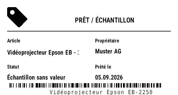 Aperçu de Étiquette prêt / échantillon