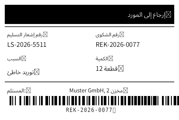 معاينة إرجاع إلى المورد (RTV)