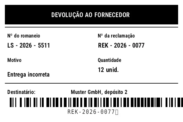 Prévia de Devolução ao fornecedor (RTV)