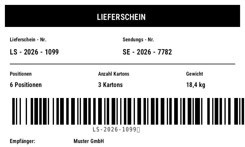 Vorschau von Lieferschein-Außenetikett (Packing Slip)