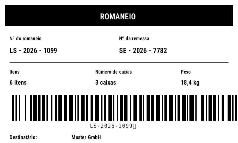 Prévia de Etiqueta externa de romaneio (packing slip)