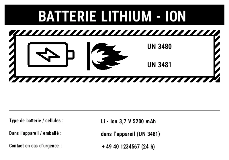 Aperçu de Marquage des batteries au lithium (UN 3480/3481)