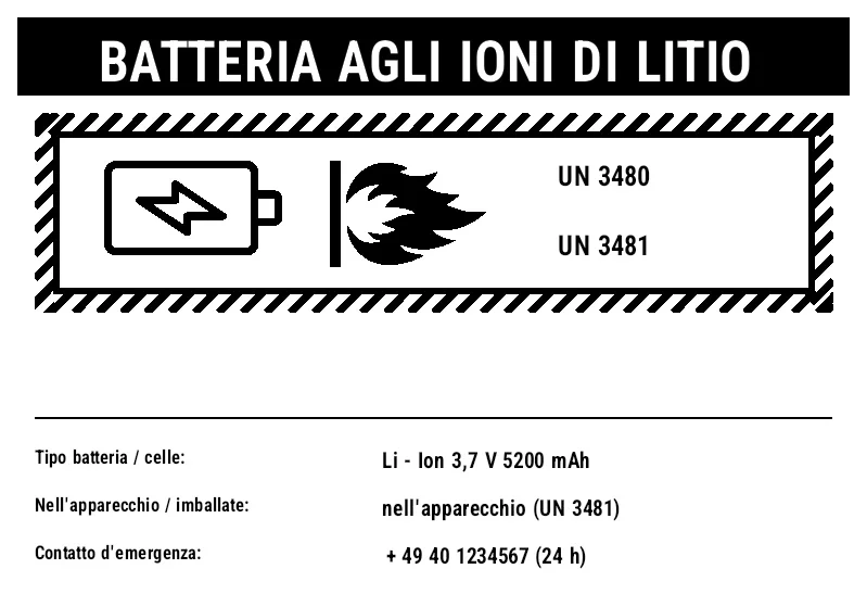 Anteprima di Marcatura batterie al litio (UN 3480/3481)