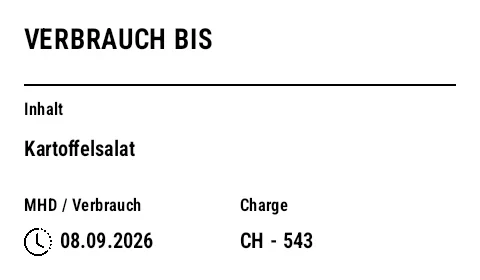 Vorschau von MHD-/Verbrauch-Küchenetikett