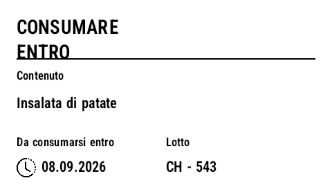 Anteprima di Etichetta cucina TMC/scadenza