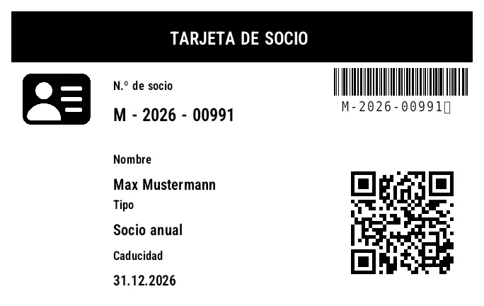 Vista previa de Tarjeta de socio