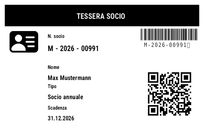 Anteprima di Tessera socio