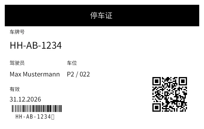预览：停车证