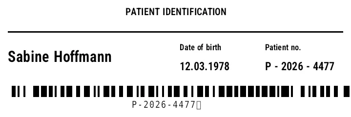 Preview of Patient Wristband
