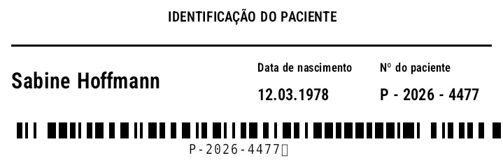 Prévia de Pulseira de paciente
