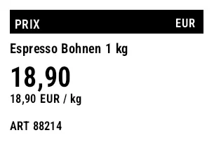 Aperçu de Étiquette de prix pour rayon