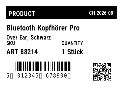 Preview of Product label