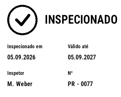 Prévia de Selo de inspeção / calibração
