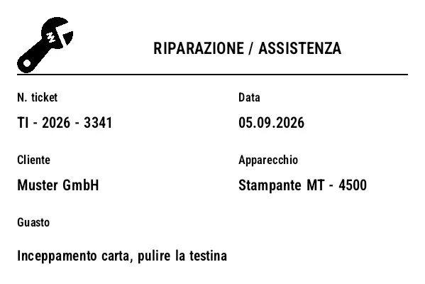 Anteprima di Ordine di riparazione/assistenza