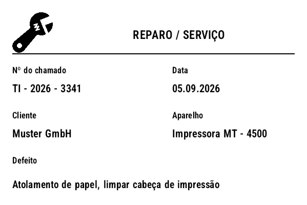 Prévia de Ordem de reparo/serviço