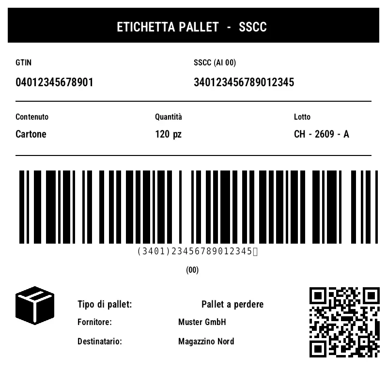 Anteprima di Etichetta pallet SSCC (GS1-128)