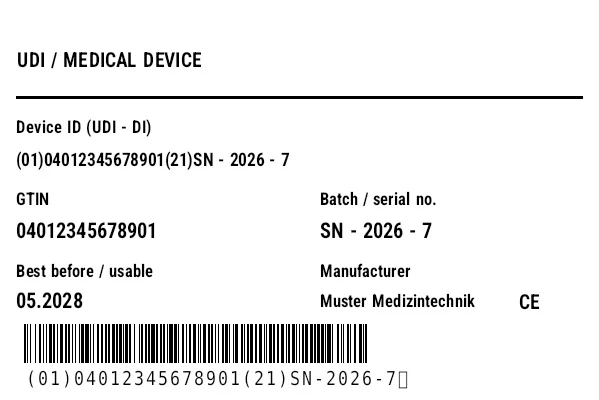 Preview of UDI / HIBC Device Label (Medical Device)