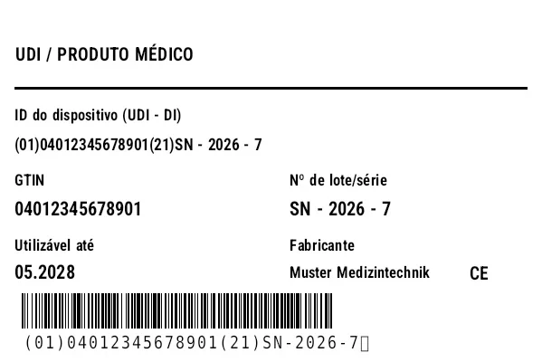 Prévia de Etiqueta UDI/HIBC (produto médico)