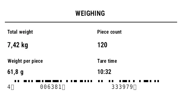 Preview of Scale / Weighing Label