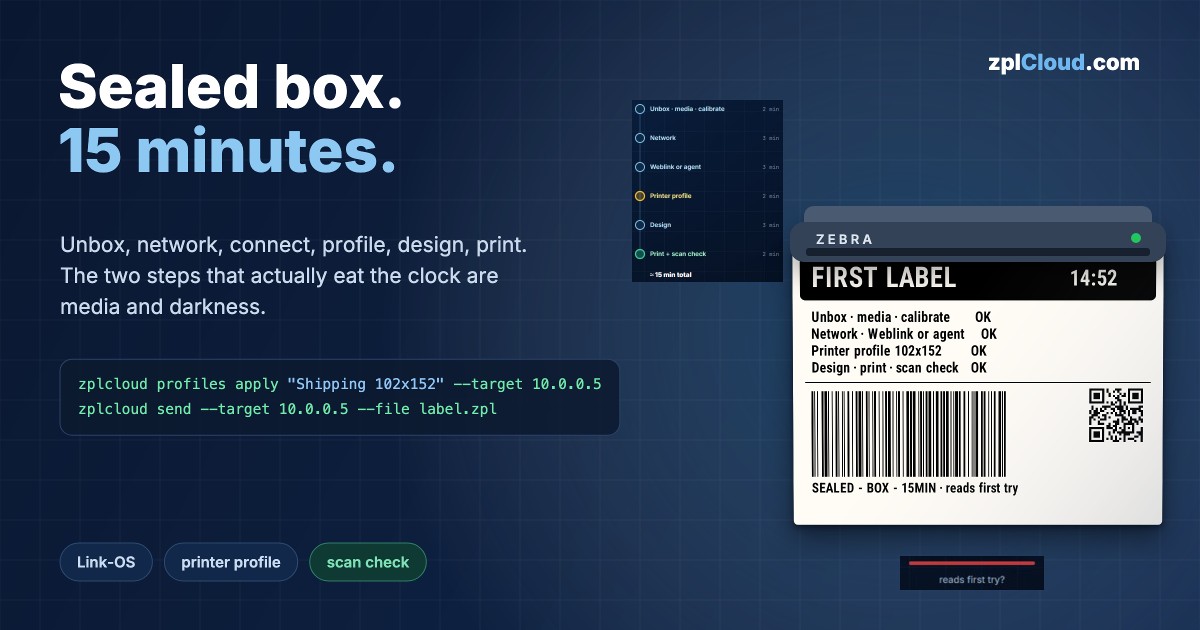 Zebra Cloud Setup Speed Run: Sealed Box to Production Label in About 15 Minutes